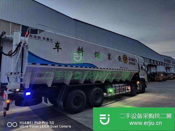 湖北出售二手東風天龍散裝飼料運輸車42方