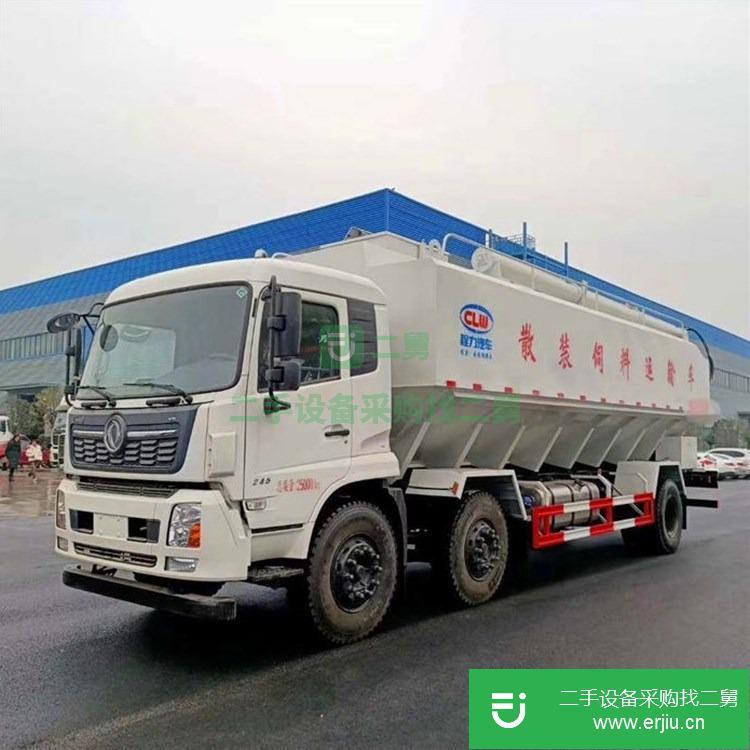湖北出售二手東風多利卡245馬力國五散裝飼料運輸車