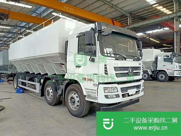 湖北出售二手陜汽軒德小三軸32方電控散裝飼料運輸車