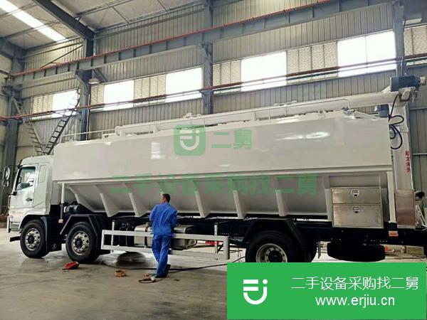 湖北出售二手陜汽軒德小三軸32方電控散裝飼料運輸車