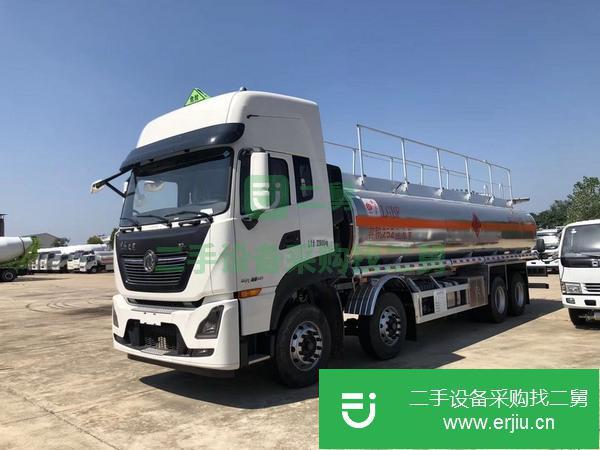 湖北出售二手東風天龍前四后八鋁合金油罐車