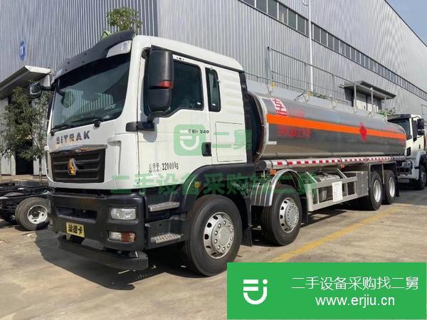 河北出售二手重汽汕德卡前四后八鋁合金油罐車