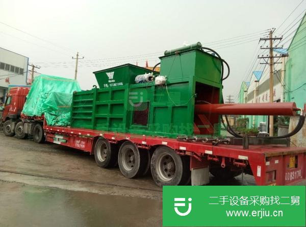 河南出售二手160噸帶門廢紙打包機(jī),含板鏈輸送機(jī)