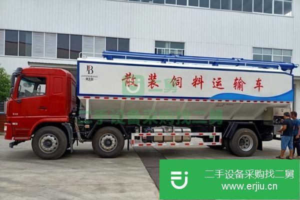 湖北出售二手陜汽軒德小三軸散裝飼料運輸車