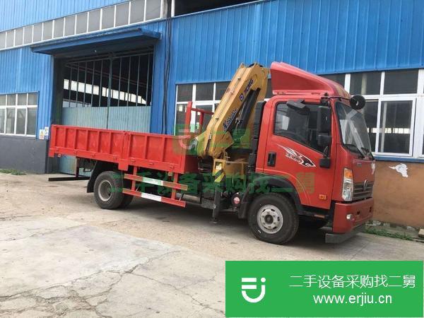 甘肅出售二手5噸藍(lán)牌折臂吊車