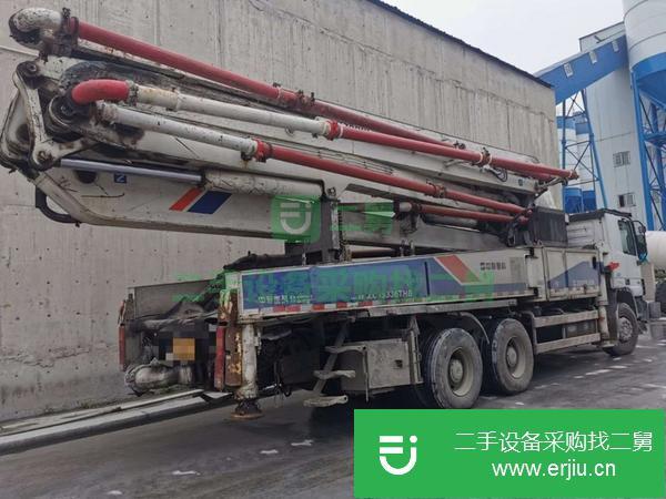 河北出售二手中聯馳47米泵車，叉腿三橋五節臂