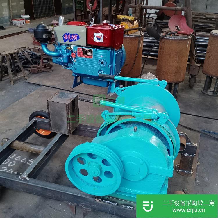 河北出售二手3噸配柴油機拖木材卷揚機