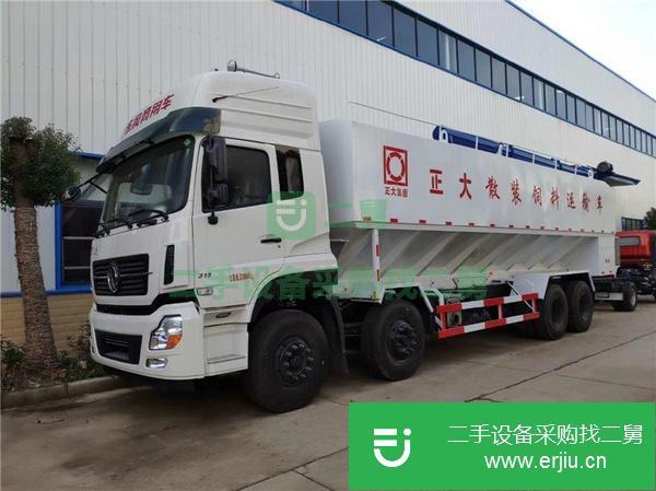 海南出售二手東風天龍前四后八散裝飼料運輸車