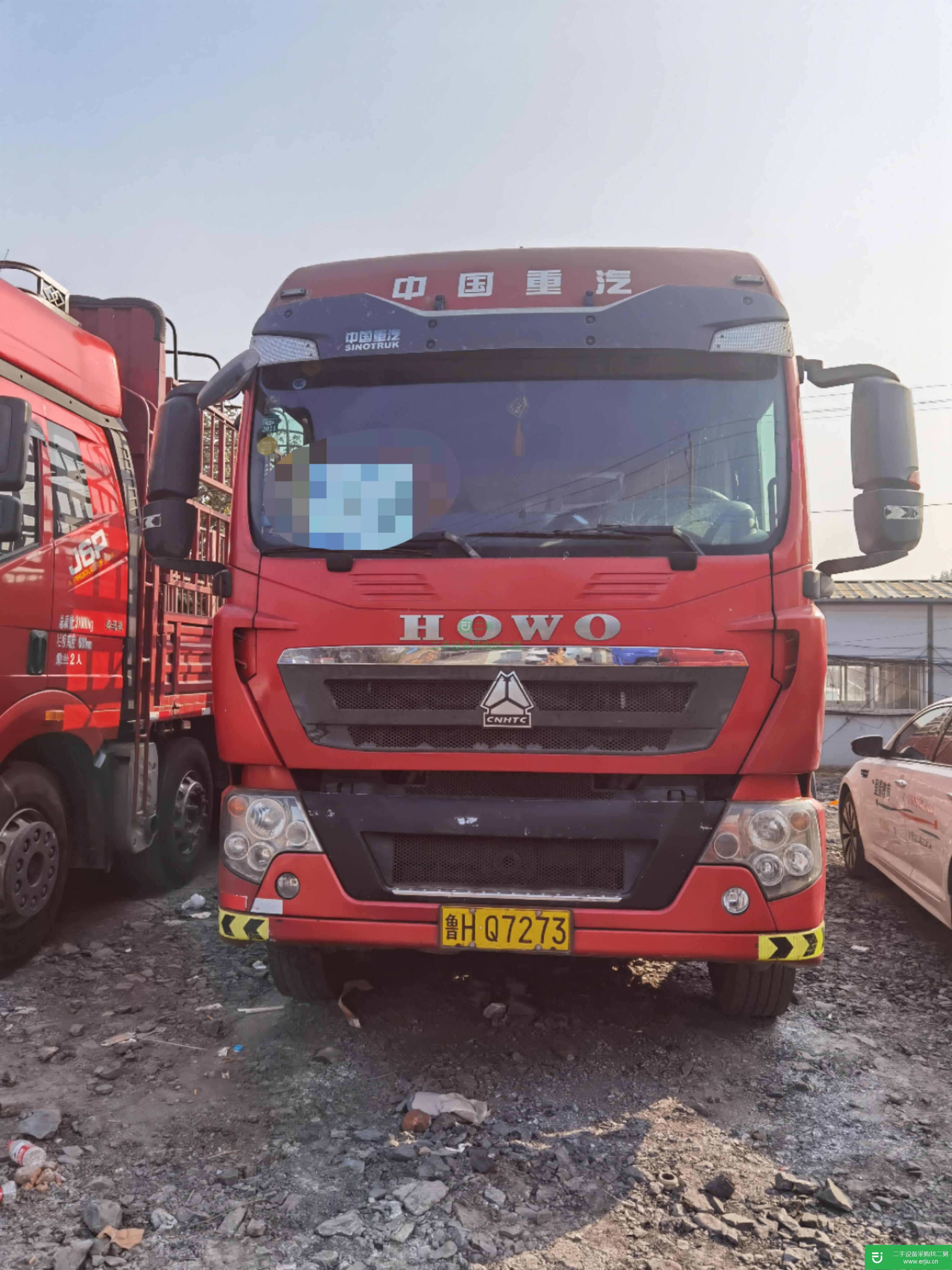 山東出售二手重汽豪沃前四后八九米六高欄載貨車
