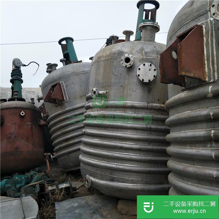 山東出售二手3000L不銹鋼蒸汽加熱反應釜