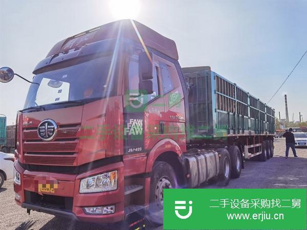 內蒙古出售二手解放半掛車，全車輪胎9.9成，車況精品