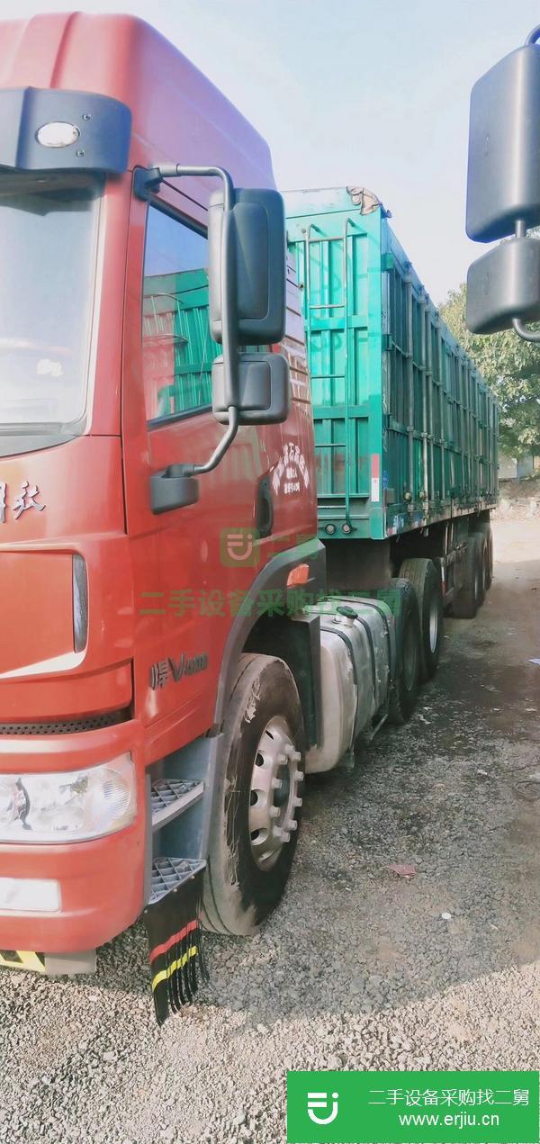 河北出售二手解放全保險牽引車，帶11米掛車