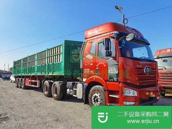 內蒙古出售二手解放半掛車，全車輪胎9.9成，車況精品