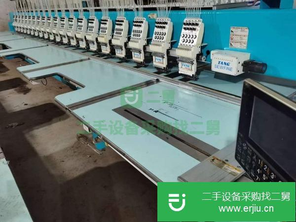 山西出售二手經緯9針20頭330頭距全高速機繡花機400X400大梁