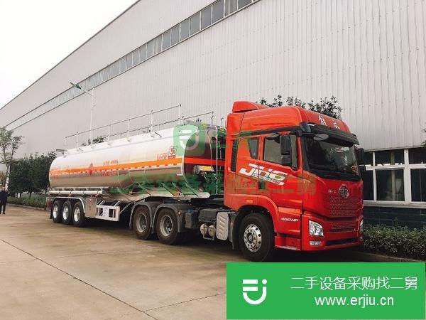 貴州出售二手35噸解放油罐車450馬力