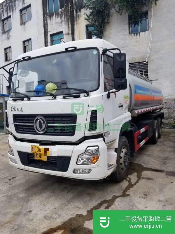 貴州出售二手東風天龍后八輪康明斯245馬力油罐車