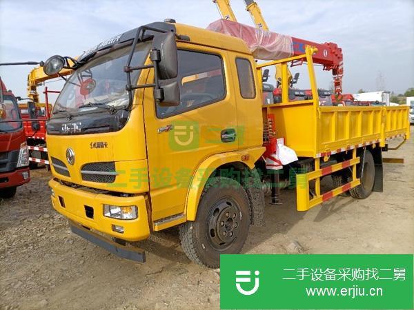 陜西出售二手東風福瑞卡吊車，上裝長興3.5噸3節臂吊機