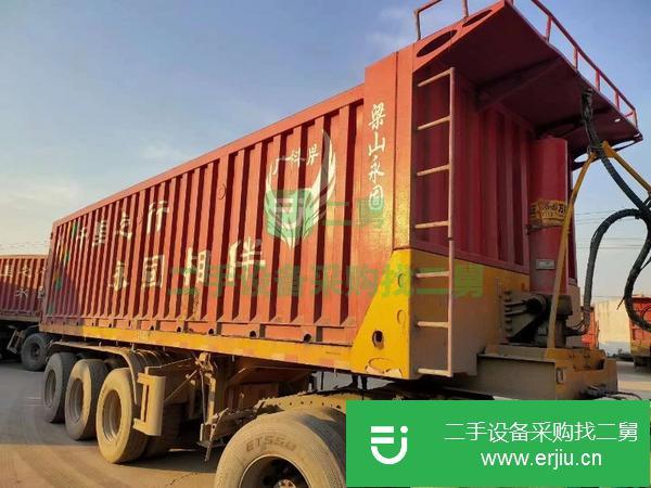 山東出售二手8.5*2.5*1.8米后翻半掛車,廣東富華橋,真空輪胎,原車手續(xù)