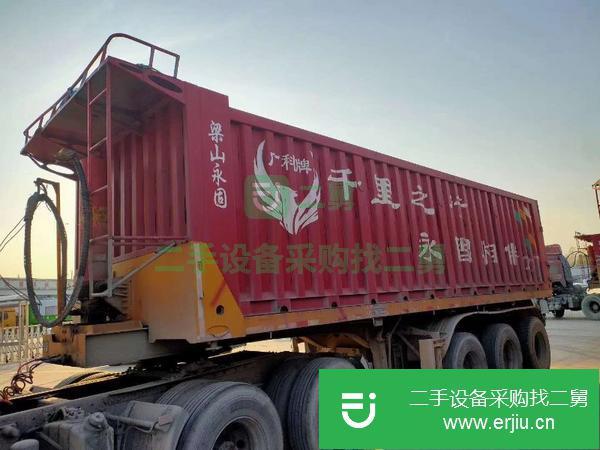 山東出售二手8.5*2.5*1.8米后翻半掛車,廣東富華橋,真空輪胎,原車手續(xù)