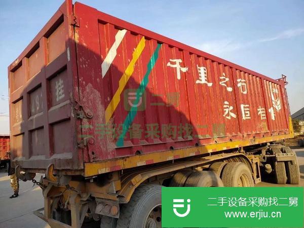 山東出售二手8.5*2.5*1.8米后翻半掛車,廣東富華橋,真空輪胎,原車手續(xù)