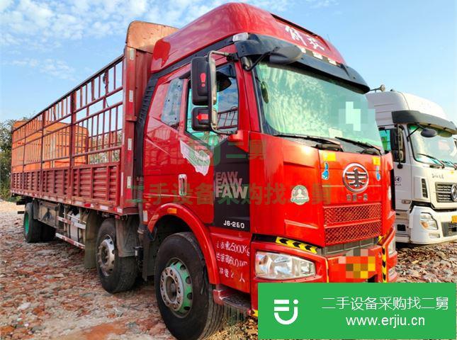 江西出售二手一汽解放J6前四后四9.6米花欄貨車