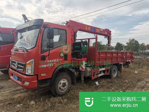 陜西出售二手藍(lán)牌5噸隨車吊