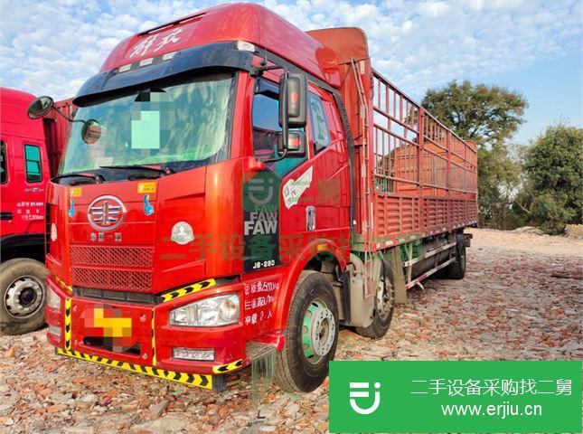 江西出售二手一汽解放J6前四后四9.6米花欄貨車