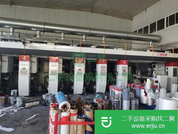 四川出售二手匯通凹版印刷機，電子軸1050寬8色。機速280米每分鐘