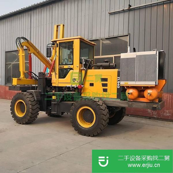 山東出售二手小四輪護(hù)欄打樁機(jī)
