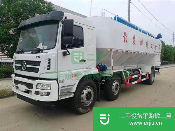 廣西出售二手陜汽軒德小三軸散裝飼料運輸車