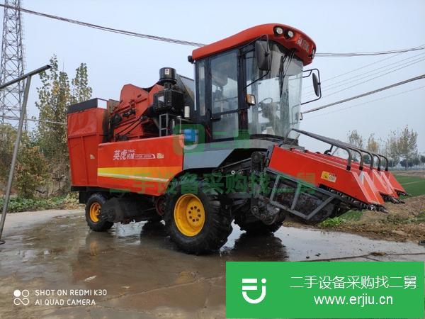 河南出售二手英虎四行玉米收割機