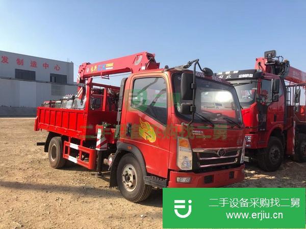 山西出售二手重汽豪曼3300軸距藍牌隨車吊上戶有保障