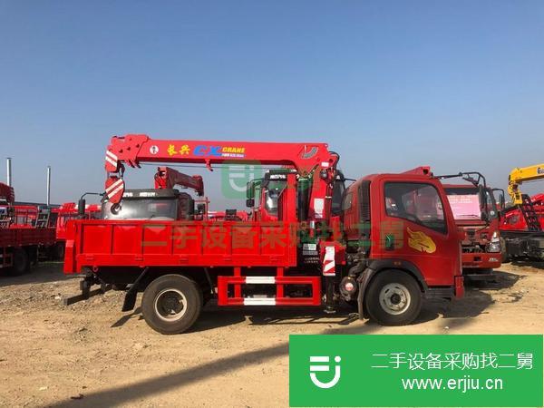 浙江出售二手重汽豪曼3300軸距藍(lán)牌隨車吊