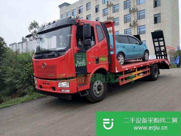 新疆出售二手國六解放前四后八平板運輸車