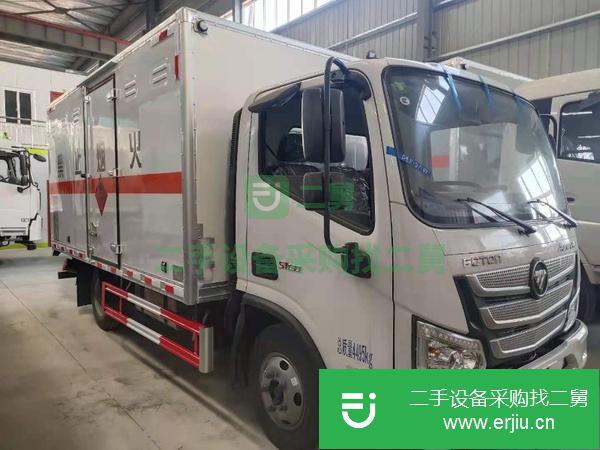 湖北出售二手福田歐馬可4.2米硫酸等腐蝕品廂式運輸車