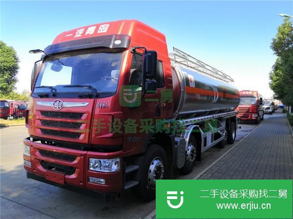 山東出售二手25方解放前四后六鋁合金油罐車