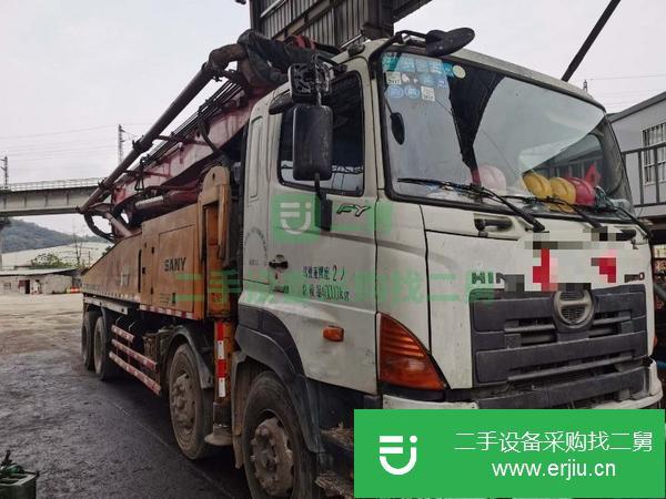 湖南出售二手12年三一日野48米泵車，國三排放四橋