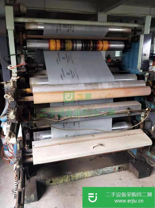 河北出售二手1.2米4色膠版印刷機,帶糾偏系統(tǒng),八成新。