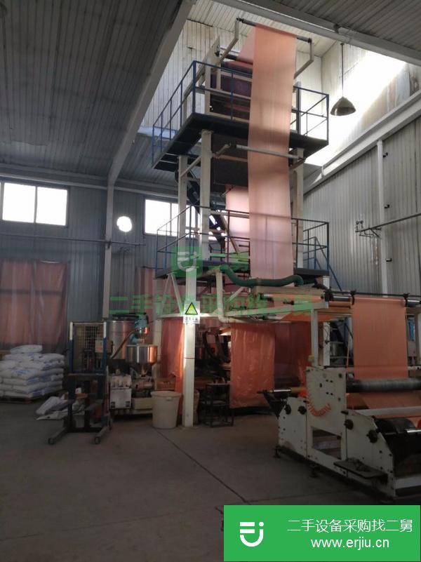 遼寧出售二手1.4米三層共擠二手吹膜機,2015年廠,9.8成新