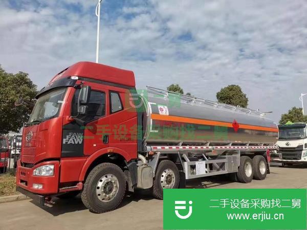 湖北出售二手解放j6前四后八鋁合金油罐車