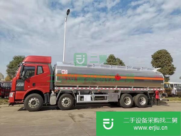 湖北出售二手解放j6前四后八鋁合金油罐車