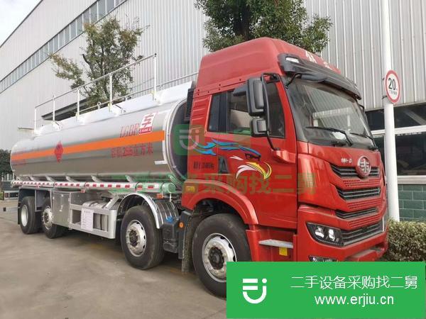 湖北出售二手解放20噸前四后八鋁合金油罐車