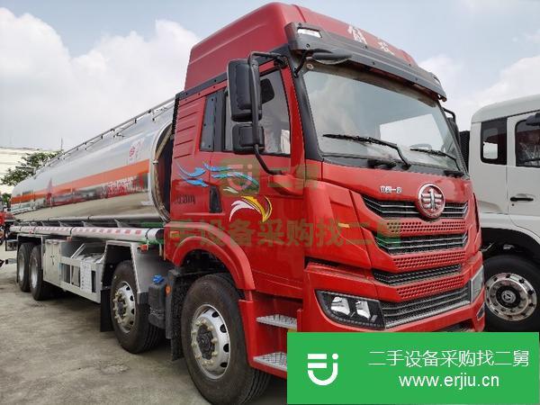 湖北出售二手解放悍V前四后八26方320馬力鋁合金運油車