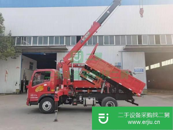 山西出售二手藍牌5噸隨車吊貨箱3.3米，配5噸吊機