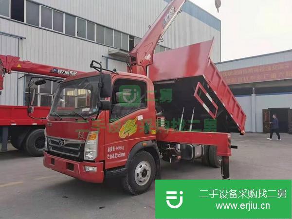 山西出售二手藍牌5噸隨車吊貨箱3.3米，配5噸吊機