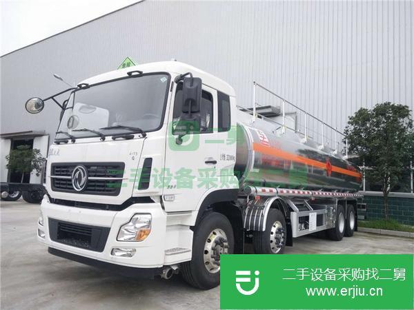 河北出售二手東風天龍前四后八鋁合金油罐車包辦上戶