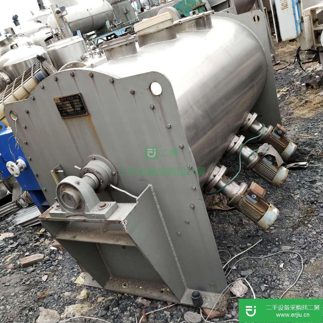山東出售二手1.5立方臥式不銹鋼犁刀混合機