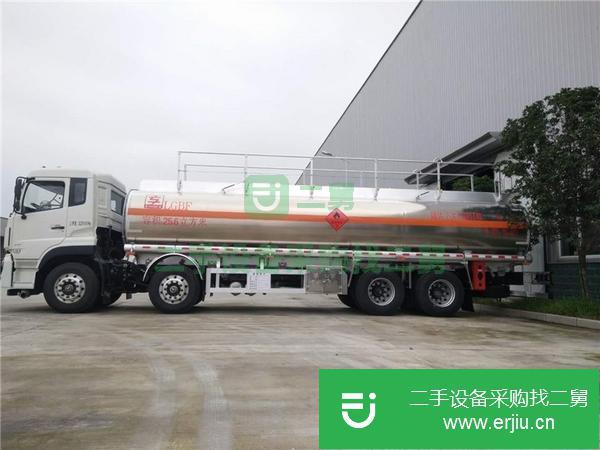 河北出售二手東風天龍前四后八鋁合金油罐車包辦上戶