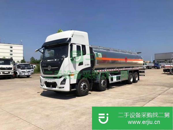 湖北出售二手國六東風天龍前四后八高頂雙臥鋁合金油罐車