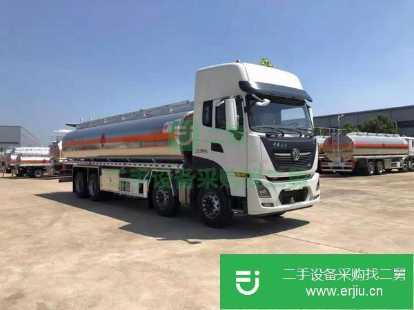 湖北出售二手國六東風天龍前四后八高頂25噸油罐車龍擎350馬力發動機